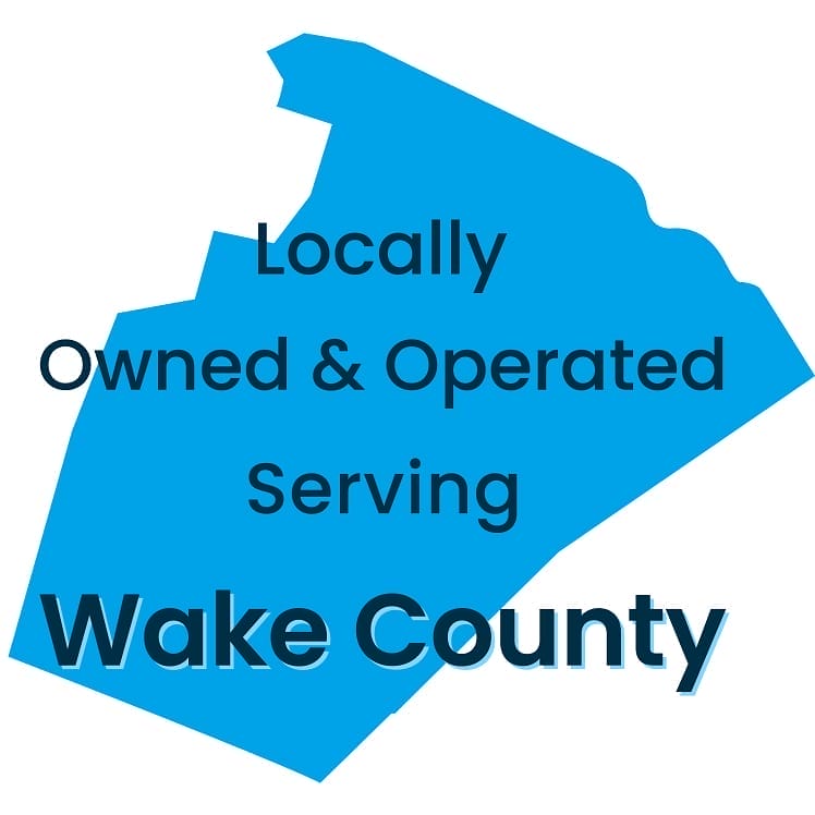 Raleigh Maid Service service area map of Wake County.