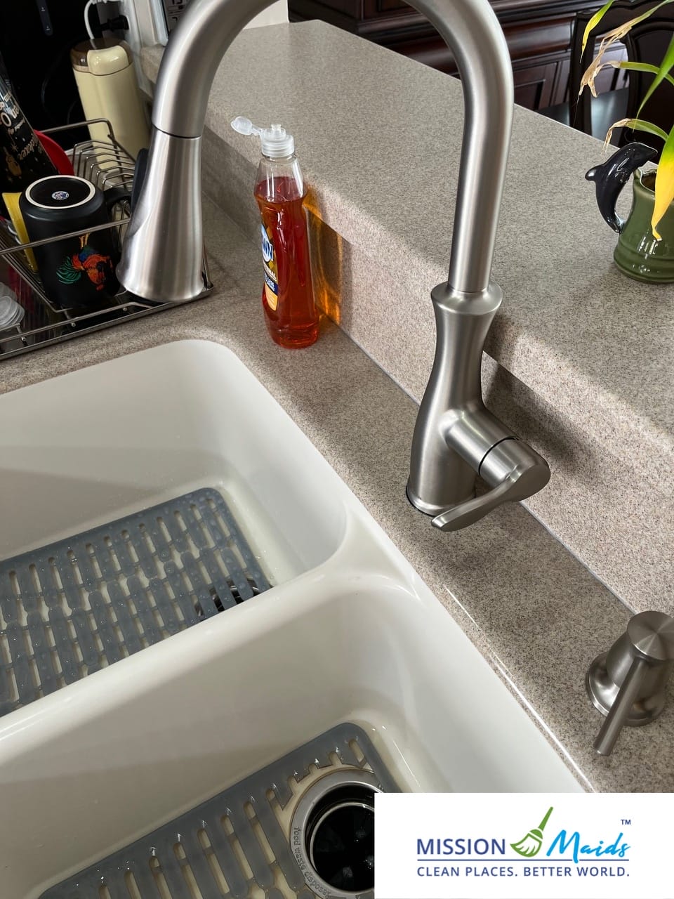 Kitchen sink cleaned